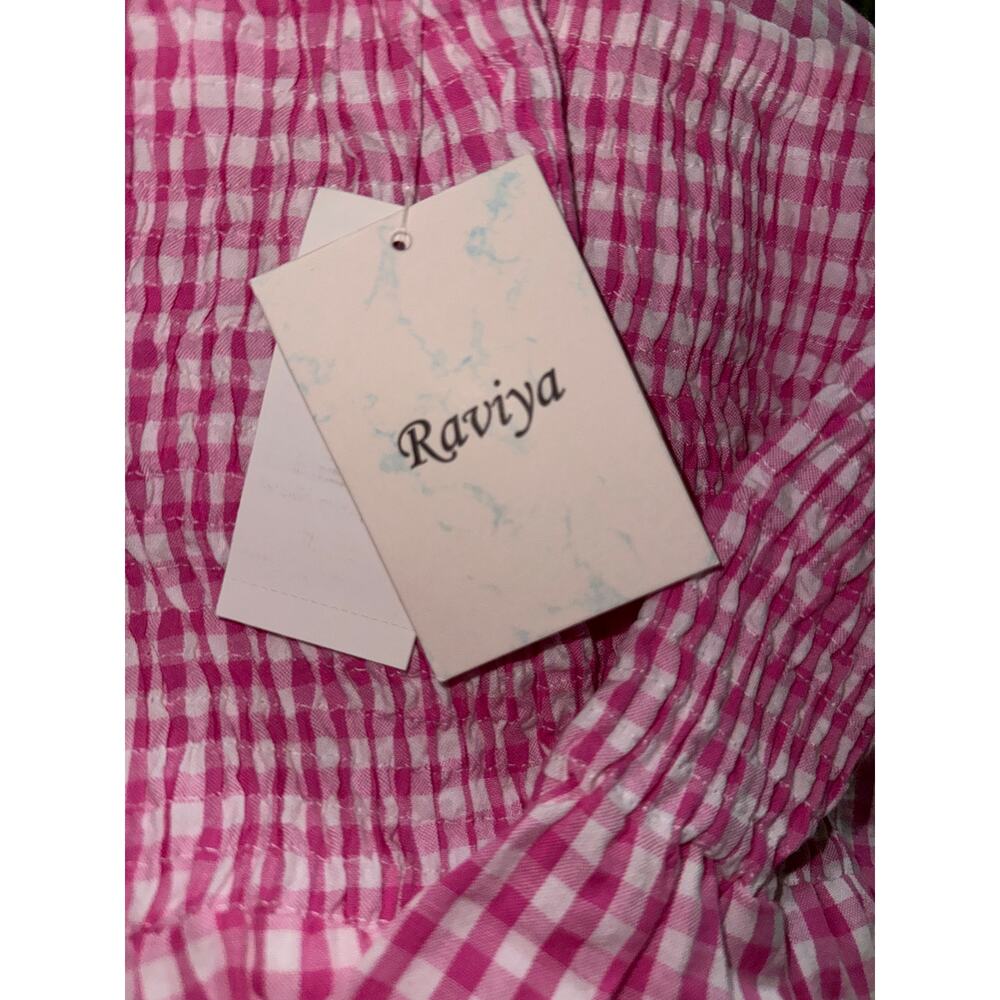 Raviya Pink Gingham Strapless Cover Up Maxi Dress L NWT - Picture 7 of 7